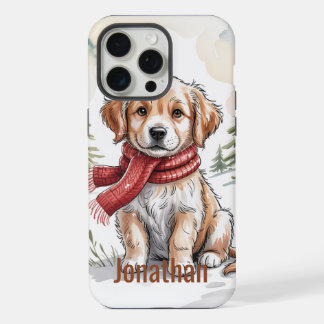 Golden Retriever Dog Holiday, Dog Lover, Winter, iPhone 15 Pro Max Case