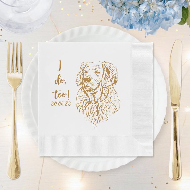 Golden Retriever Dog I Do Too Custom Cocktail Napk Napkin (Creator Uploaded)