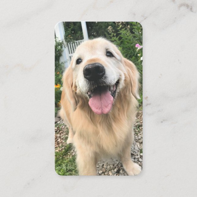 Golden Retriever Dog in Flower Garden Bookmark Business Card (Front)