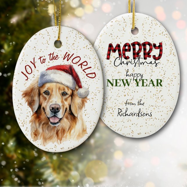 Golden Retriever Dog Joy to the World Ceramic Tree Decoration (Creator Uploaded)