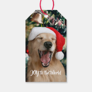 Golden Retriever Dog Joy to the World Christmas Gift Tags