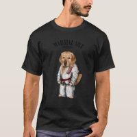Golden Retriever Dog Judo Karate Master In White J