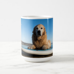 Golden Retriever Dog Laying On A Paddle Board Coffee Mug