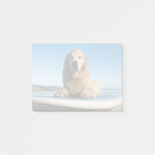 Golden Retriever Dog  Laying On A Paddle Board Post-it Notes (Front)