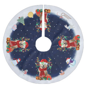 Golden Retriever Dog Let it snow Brushed Polyester Tree Skirt