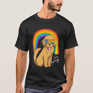 Golden Retriever Dog Lgbt Rainbow Glasses Pride Yo T-Shirt