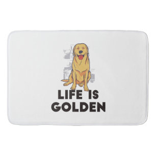 Golden Retriever Dog - Life Is Golden Bath Mat