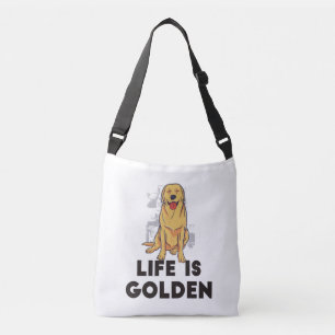 Golden Retriever Dog - Life Is Golden Crossbody Bag