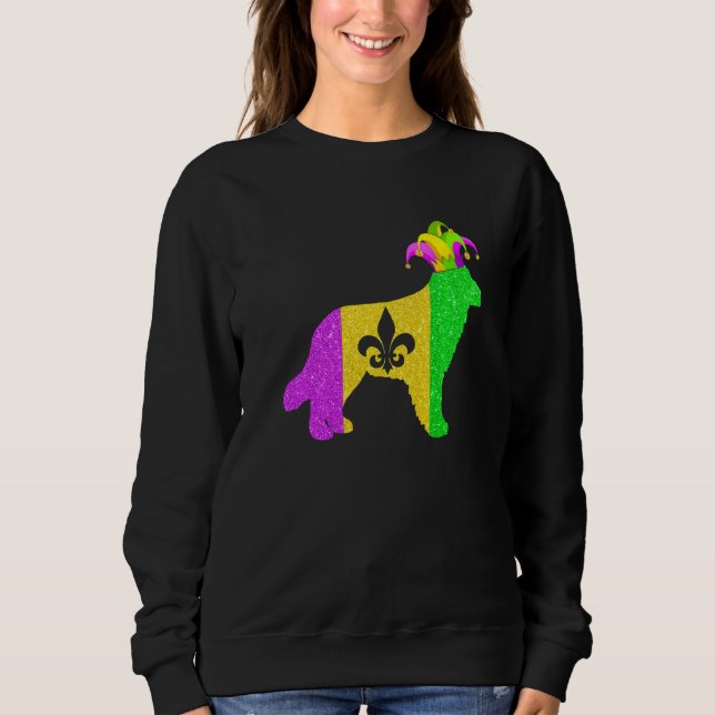 Golden Retriever Dog Lover Mardi Gras Carnival Par Sweatshirt (Front)