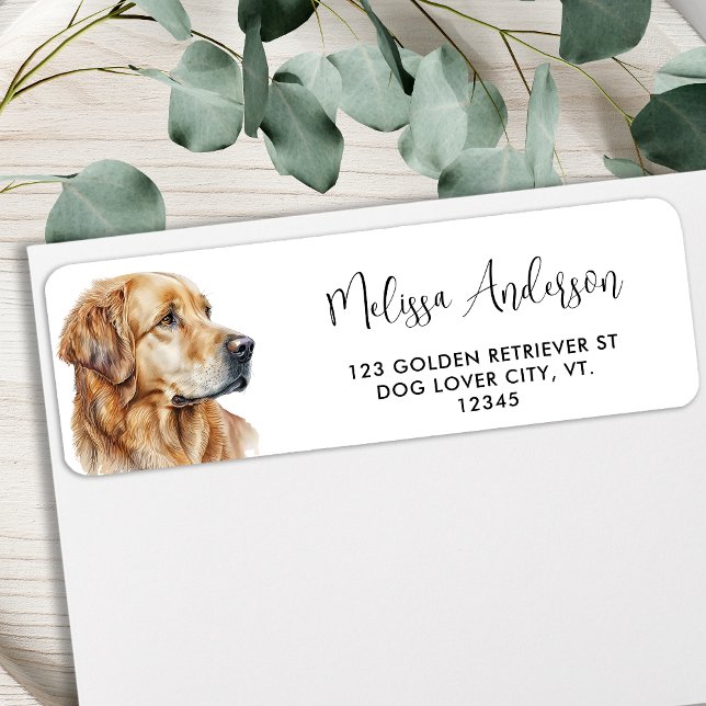 Golden Retriever Dog Lover Pet Return Address (Creator Uploaded)