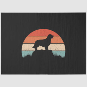 Golden Retriever Dog Lover Retro Sunset Tissue Paper