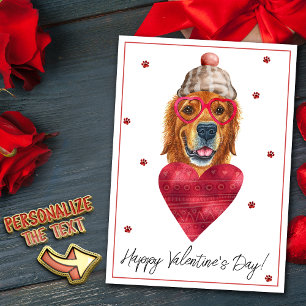 Golden Retriever Dog Lover Valentine Gift Holiday Card