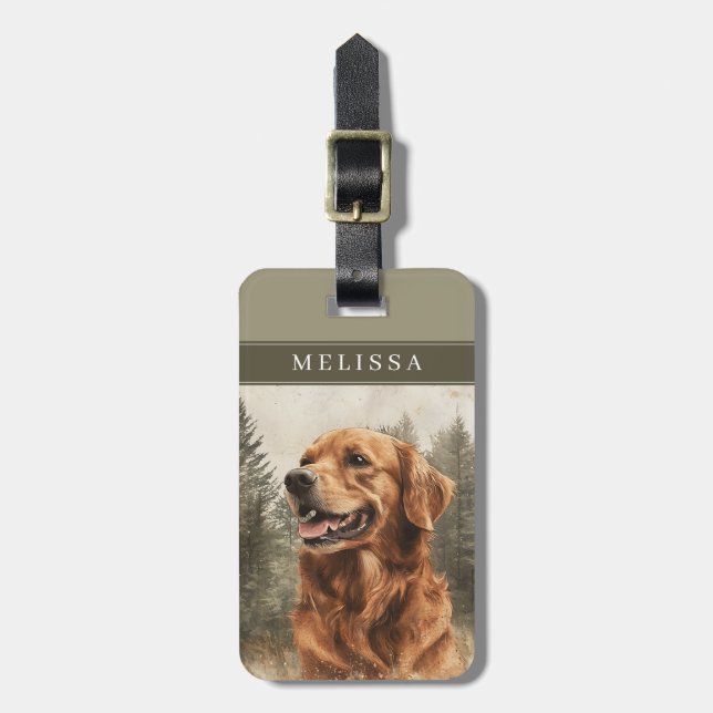Golden Retriever Dog Luggage Tags (Front Vertical)