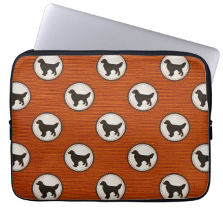 Golden Retriever Dog Medallion Emblem Pattern Laptop Sleeve