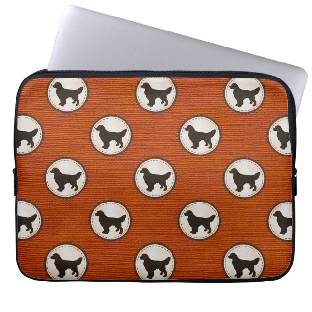 Golden Retriever Dog Medallion Emblem Pattern Laptop Sleeve (Front)