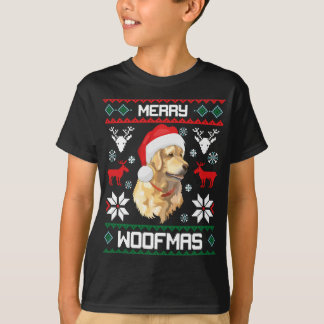 Golden Retriever Dog Merry Woofmas Christmas Sweat T-Shirt