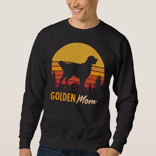 Golden Retriever Dog Mum Vintage Retro 277 Sweatshirt (Front)