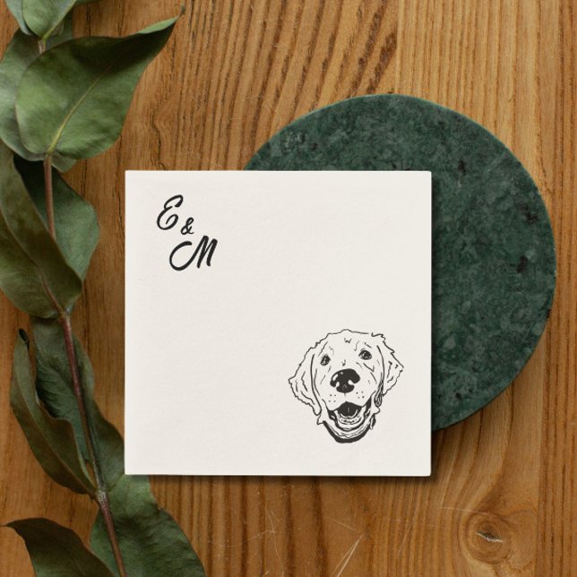 Golden Retriever dog on Wedding Cocktail Napkin  (Creator Uploaded)