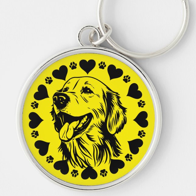 Golden Retriever Dog Owner Key Ring (Front)