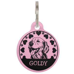Golden Retriever Dog Owner Pet Tag