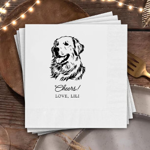 Golden Retriever Dog Personalised Cheers Napkin