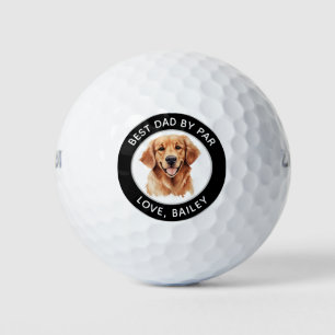 Golden Retriever Dog Personalised Drawing Golf Balls