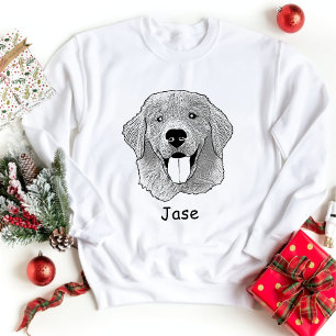 Golden Retriever Dog Personalised Drawing T-Shirt
