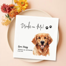 Golden Retriever Dog Personalised Drinks On Me