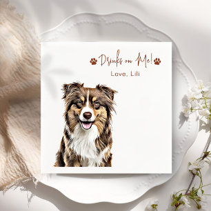 Golden Retriever Dog Personalised Drinks On Me Napkin