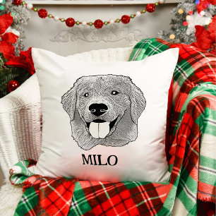 Golden Retriever Dog Personalised Hand Drawing Cushion