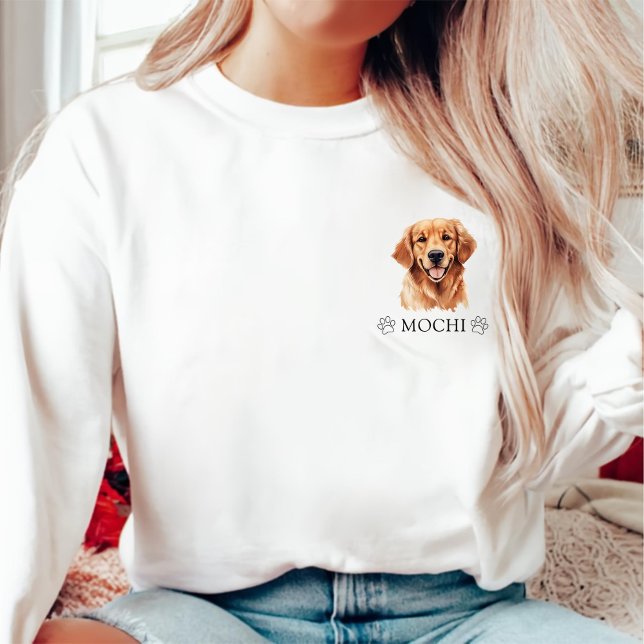 Golden Retriever Dog Personalised Hand Drawing Sweatshirt (Creator Uploaded)