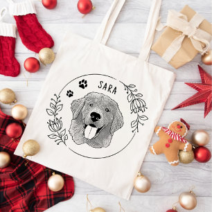 Golden Retriever Dog Personalised Hand Drawing Tote Bag