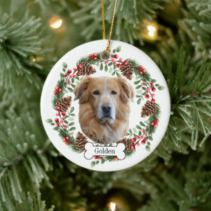 golden retriever dog Personalised Pet Ornament