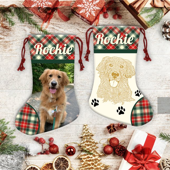 Golden Retriever Dog Personalised Small Christmas Stocking (Creator Uploaded)