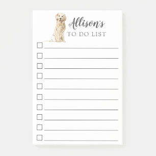 Golden Retriever Dog Personalised To Do List Post-it Notes