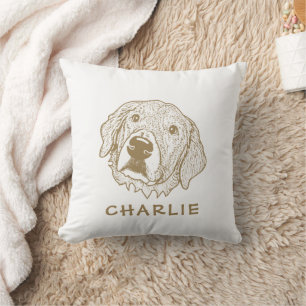 Golden Retriever Dog Personalized Drawing Cushion