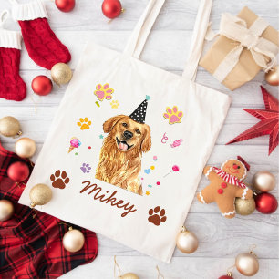 Golden Retriever Dog Personalized Drawing Tote Bag