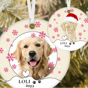 Golden Retriever Dog Personalized Hand Drawing Ceramic Tree Decoration