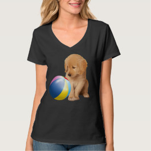 Golden Retriever Dog Pet And Ball Labrador Puppy T-Shirt