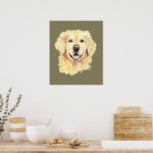 Golden Retriever Dog Pet Animal Art Poster