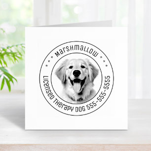 Golden Retriever Dog Pet Photo Round Rubber Stamp