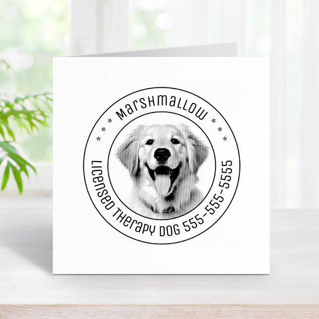 Golden Retriever Dog Pet Photo Round Rubber Stamp (Creator Uploaded)