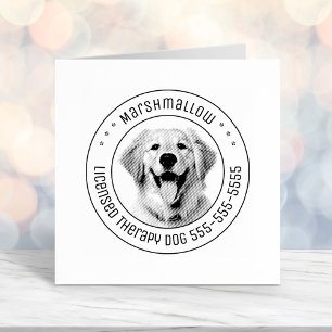 Golden Retriever Dog Pet Photo Round Self-inking Stamp