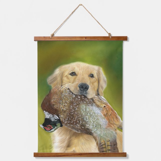 Golden retriever,dog, pheasant bird wall tapestry (Front)