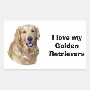 Golden Retriever dog photo portrait Rectangular Sticker