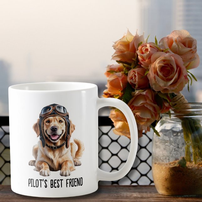 Golden Retriever Dog Pilot Best Friend Cute Pet  Coffee Mug (Creator Uploaded)