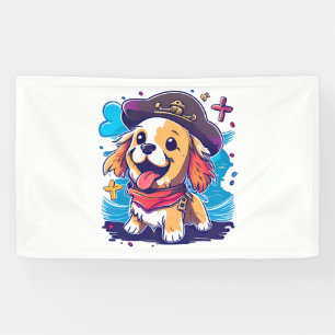Golden Retriever Dog Pirate Banner