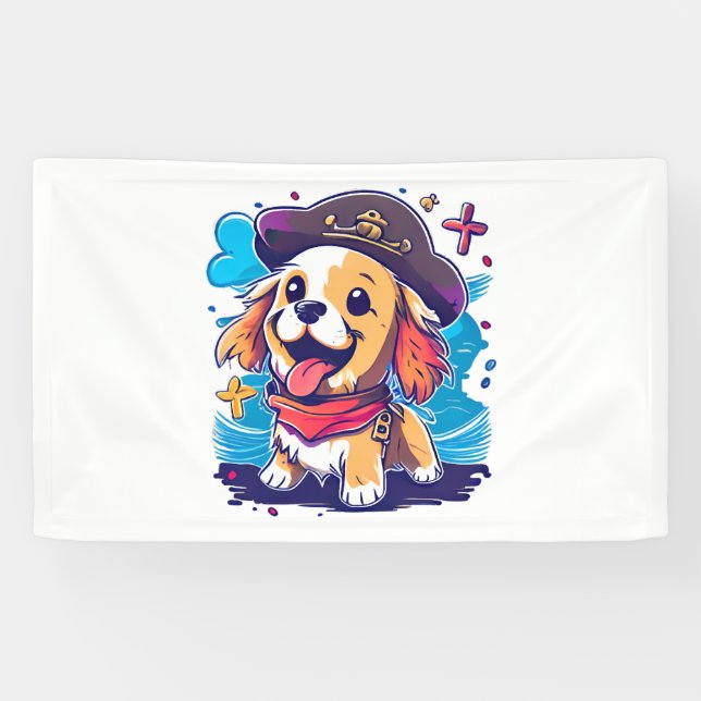 Golden Retriever Dog Pirate    Banner (Horizontal)