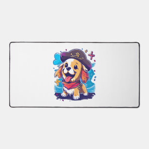 Golden Retriever Dog Pirate    Desk Mat
