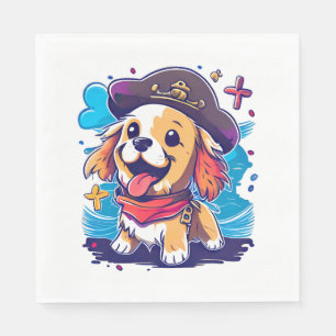 Golden Retriever Dog Pirate Napkin